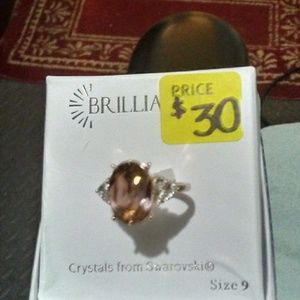 SWAROVSKI BROWN CRYSTAL RING